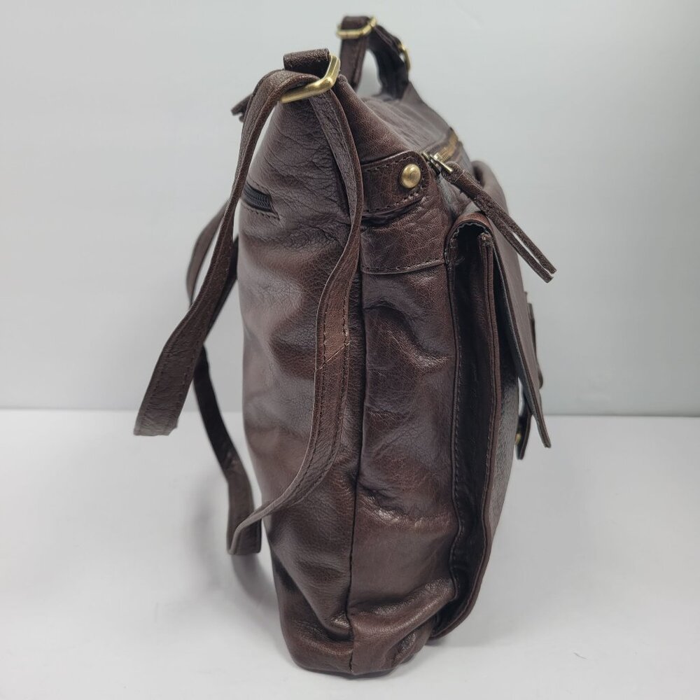 Leder Buck Lucy Women's Brown Small Soft Leather Crossbody Bag - Picture 4 of 12